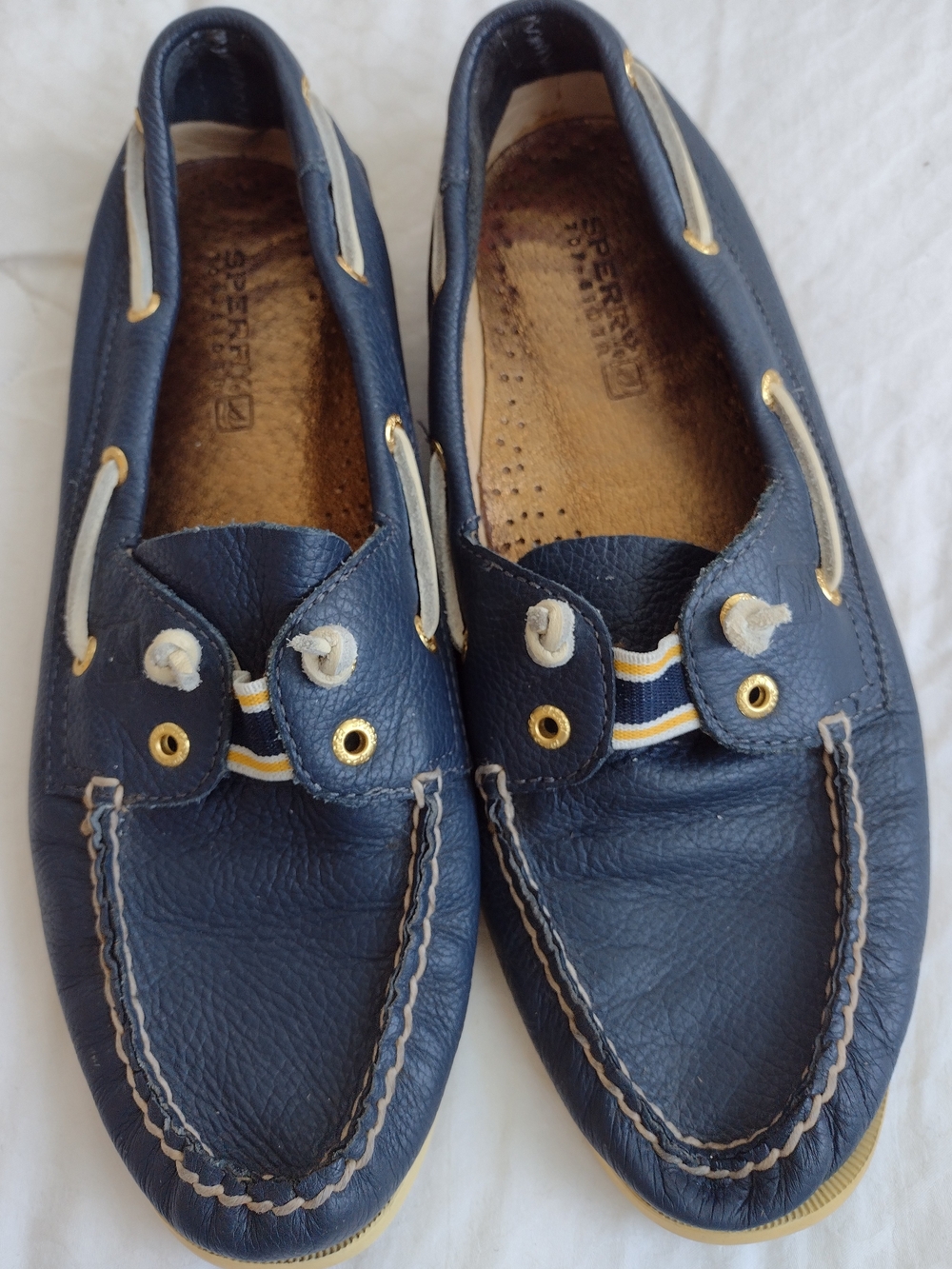 Woman's Sperry Navy Leather Boat Shoes (Sz9) Nautical Coastal Preppy Classic